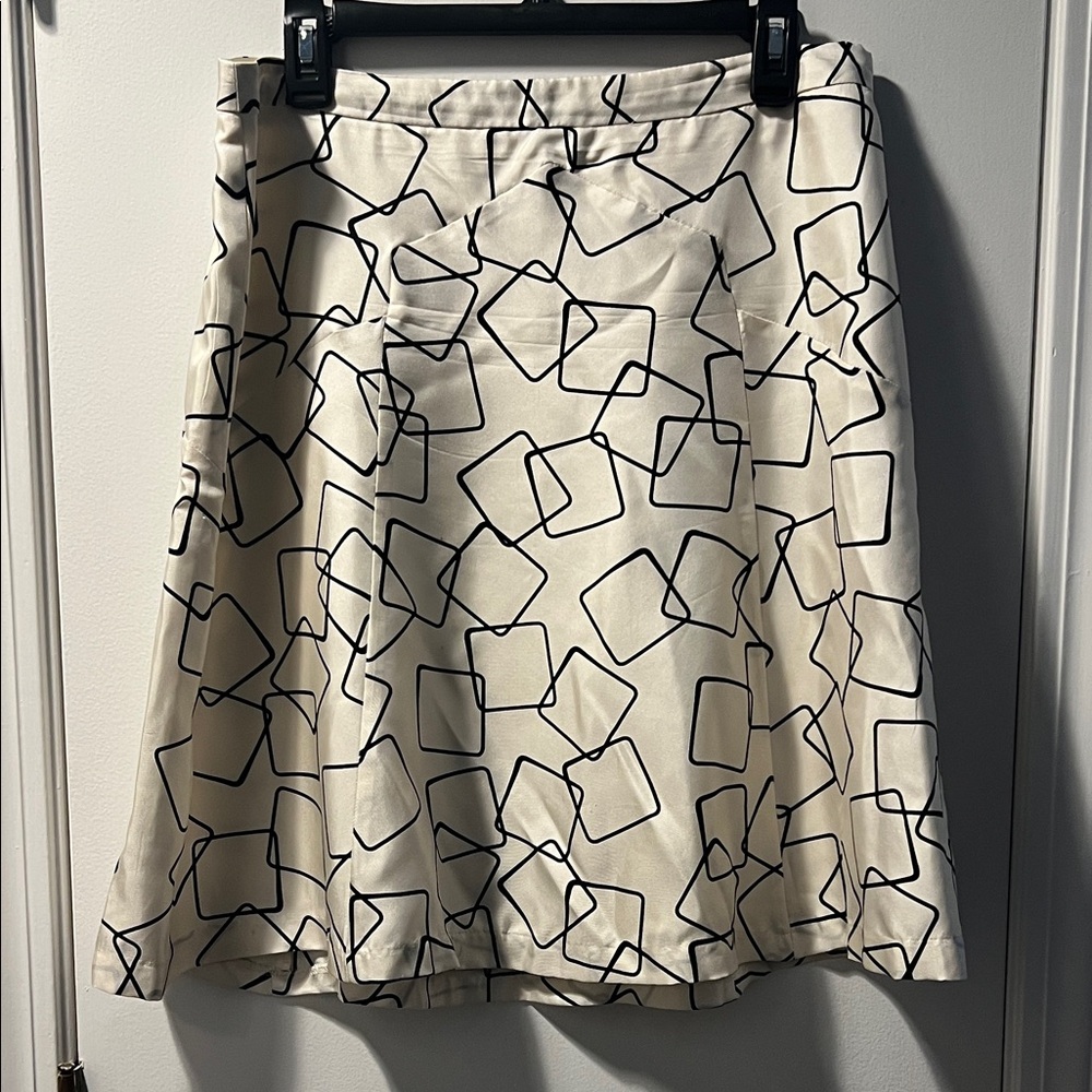Geometric Patterned Cream Skirt